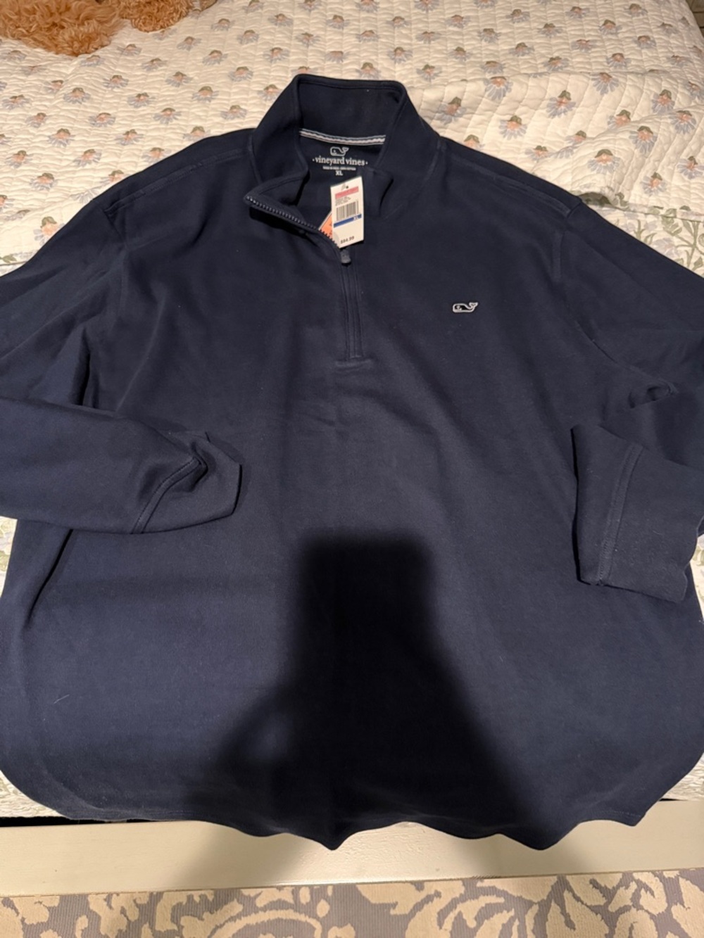 Vineyard Vines Navy Half-Zip Pullover Sweatshirt